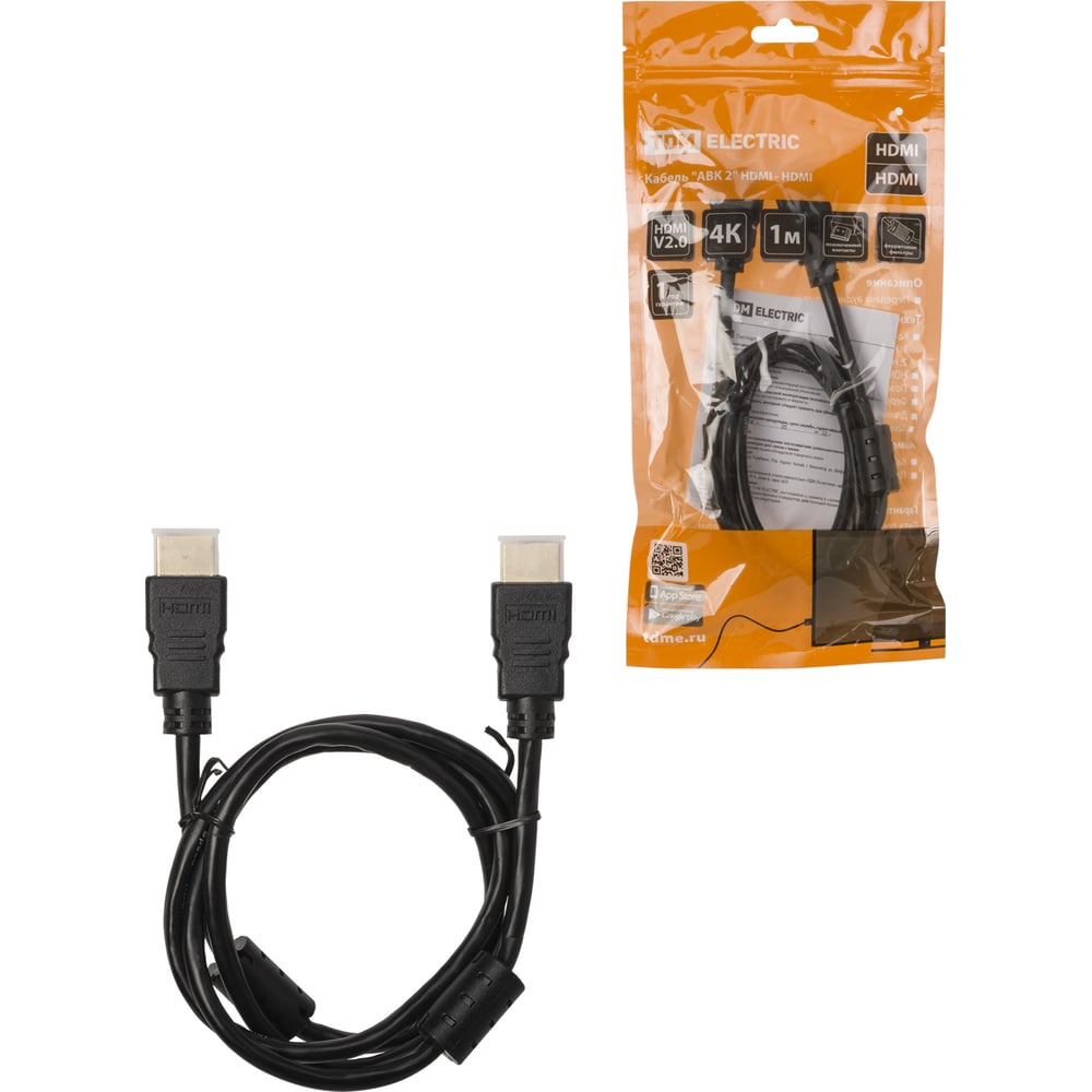 Кабель TDM \"АВК 2\" HDMI - HDMI, v2.0, позолоченные контакты, с ...