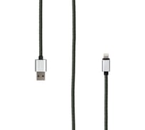 Кабель Rombica Digital IL-01 - Lightning MFI/Эко-кожа/1м/Темно-зеленый CB-IL01