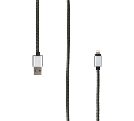 Кабель Rombica Digital IL-01 - Lightning MFI/Эко-кожа/1м/Темно-зеленый CB-IL01 1