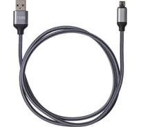 Дата-кабель TDM ELECTRIC ДК 10, USB - micro USB, 1 м, тканевая оплетка, серый, SQ1810-0310