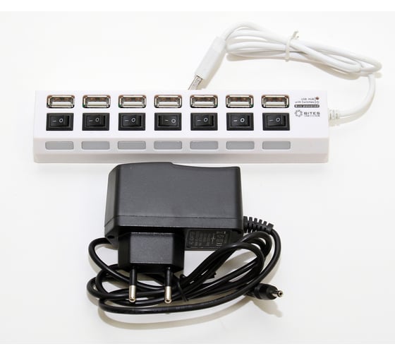 Концентратор 5Bites 7хusb2.0 / бп 5в-2а / 1m / white HB27-203PWH