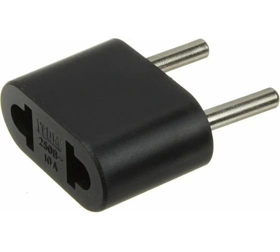 Плоский переходник, тип CEE 7/17 - тип А/F, 10А, макс. 250В, черный TDM ELECTRIC SQ1806-0088