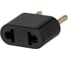 Плоский переходник, тип CEE 7/17 - тип А/F, 10А, макс. 250В, черный TDM ELECTRIC SQ1806-0088 1
