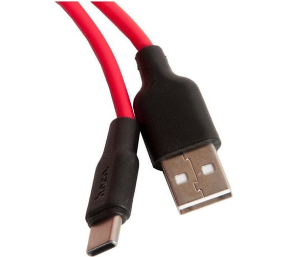 Кабель Hoco usb x21 silicone для type-c, 3.0а, длина 1.0м, красный 835554