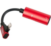 Аудио-переходник Hoco ls18 dual lightning, красный 648451