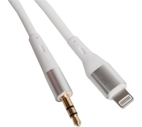Аудиокабель Hoco upa22 ip silicone, 3.5мм - lightning, 1.0м, белый 913531