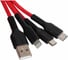 Кабель Hoco usb u31 benay 3 в 1 для lightning, micro usb, type-c, 2.4a, длина 1.2м, красный 913636 2