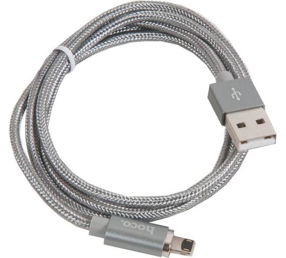 Кабель Hoco usb u40a magnetic для lightning, 2.0а, длина 1.0м, серый 648421