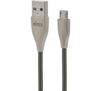 Кабель Mirex usb 2.0 am-microbm 1.2 метра, 2.4a, ПВХ, темно-серый металлик, 13700-BC017MGR