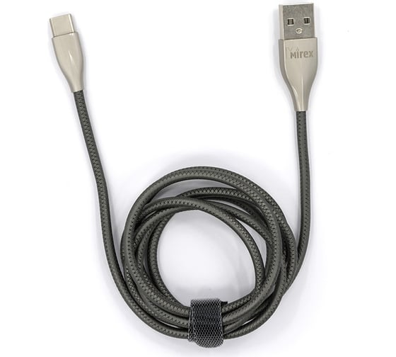 Кабель Mirex usb 2.0 am-type-c 1.2 метра, 2.4a, ПВХ, темно-серый металлик, 13700-BC017TGR