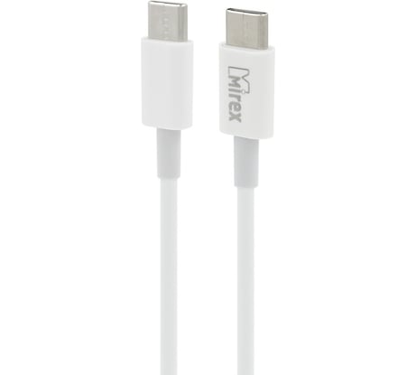 Кабель Mirex usb type-c - type-c 1 метр, 18w, ПВХ, белый, 13700-BC020TTW