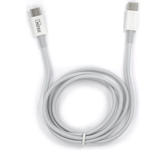 Кабель Mirex usb type-c - type-c 1 метр, 18w, ПВХ, белый, 13700-BC020TTW
