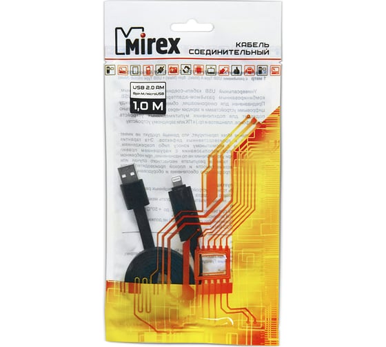 Соединительный кабель Mirex usb 2.0 am- 8pin /microb 1 метр 13700-AM8MC10B