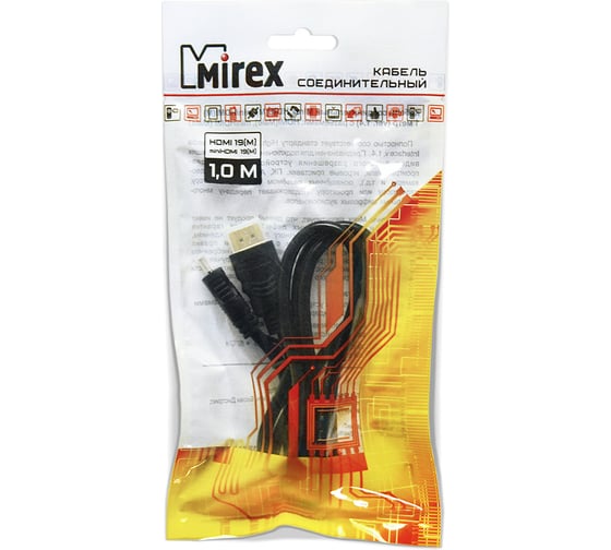 Соединительный кабель Mirex hdmi- mini-hdmi 1 метр версия 1.4 13700-MINIHD10