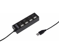 Разветвитель USB на 4 порта с переключателями, черный REXANT 18-4104