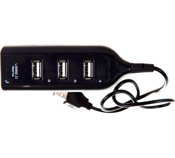 Разветвитель USB на 4 порта с переключателями, черный REXANT 18-4104