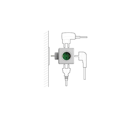Сетевой разветвитель Allocacoc PowerCube Original GREEN 1100GN/DEORPC