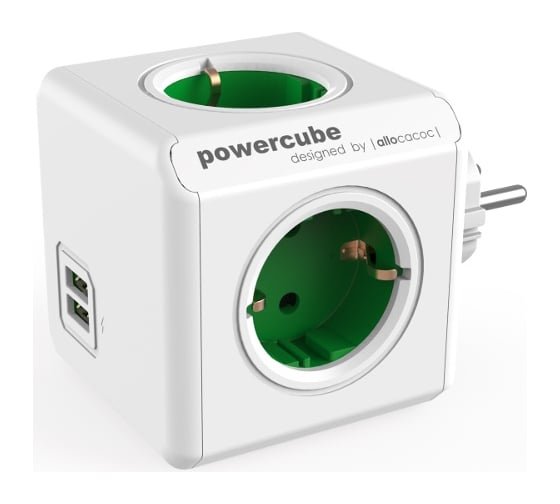 Сетевой разветвитель Allocacoc PowerCube Original USB GREEN 1202GN/DEOUPC