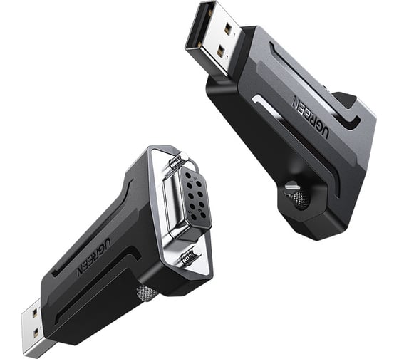 Адаптер Ugreen cm326 (80111) usb-a 2.0 to db9 rs-232 female adapter (без кабеля). цвет: черный 80111_ 1