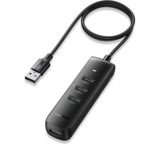 Хаб Ugreen cm416 usb 3.0 4-port hub. длина 1 м. цвет: черный 80657 1
