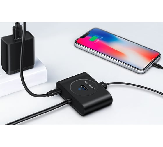 Хаб Ugreen cr113 (20290) usb 3.0 hub. длина 0,5 м. цвет: черный 20290_