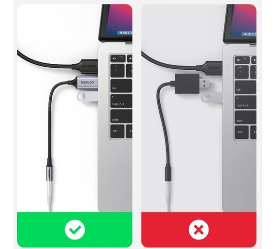 Адаптер Ugreen cm477 (30757) usb 2.0 to 3.5mm audio adapter aluminum alloy. длина: 25 см. цвет: темно-серый 30757_