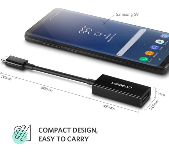 Адаптер Ugreen mm130 usb-c to displayport adapter. цвет: белый 40372