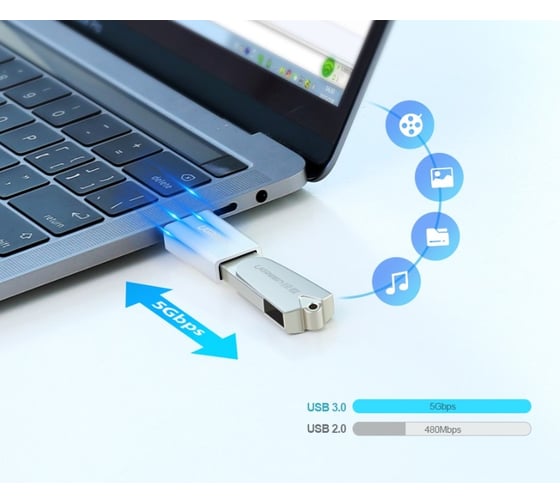 Адаптер Ugreen us173 (20808) usb-c to usb 3.0 a female adapter. цвет: черный  _ 20808