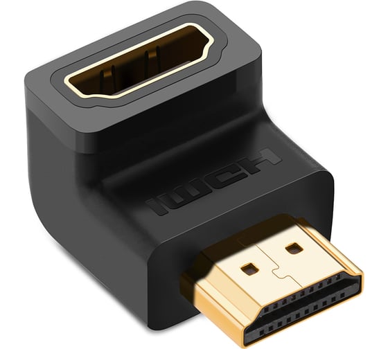 Адаптер угловой Ugreen hd112 (20109) hdmi male to female angled down adapter (угол вниз). цвет: черный 20109_