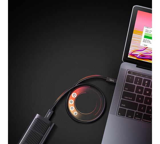 Кабель Ugreen us507 (30691) usb4 type c male to type c male 5a cable. длина: 0,8 м. цвет: черный 30691_