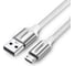 Кабель Ugreen us290 usb 2.0 a to micro usb cable nickel plating alu braid. длина: 1м. цвет: серебристый 60151 1