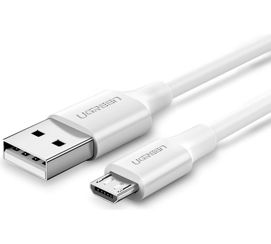 Кабель Ugreen us289 usb 2.0 a to micro usb cable nickel plating. длина: 1м. цвет: белый 60141