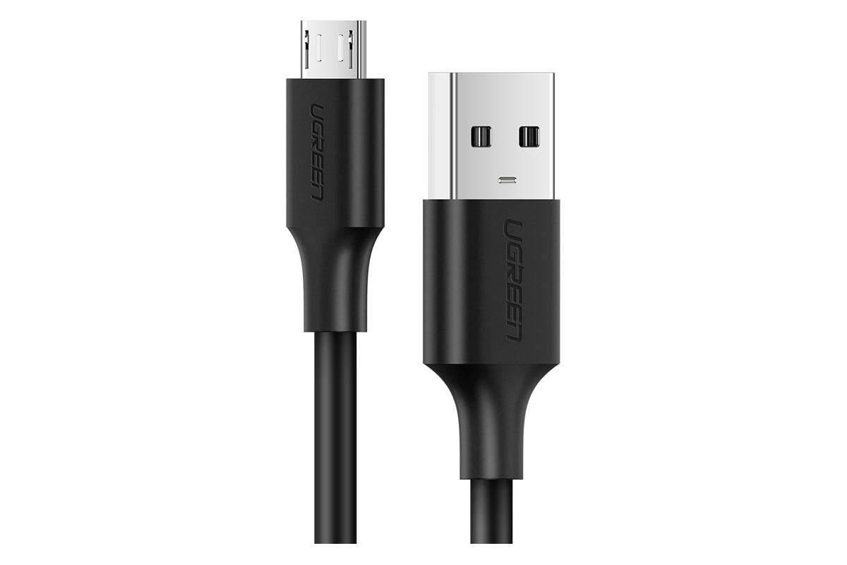 Кабель Ugreen us289 usb 2.0 a to micro usb cable nickel plating. длина: 1м.  цвет: черный 60136