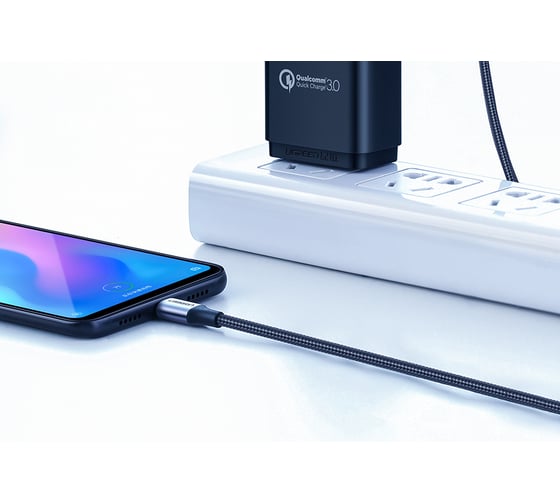 Кабель Ugreen us288 usb-a 2.0 to usb-c cable nickel plating aluminum braid. длина 3м. цвет: серый космос 60408