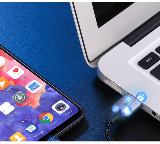 Кабель Ugreen us288 usb-a 2.0 to usb-c cable nickel plating aluminum braid. длина 3м. цвет: серый космос 60408