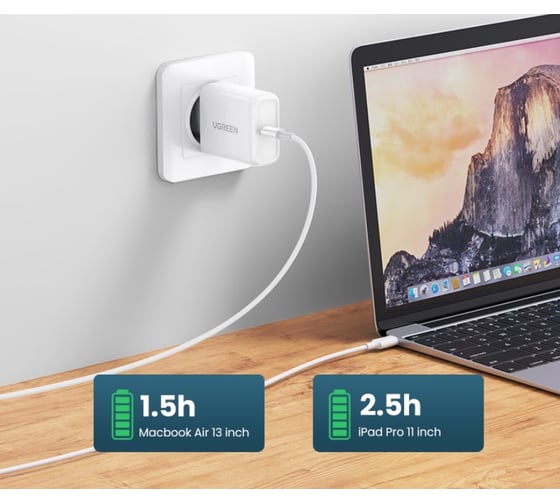 Кабель Ugreen us264 (60519) usb-c 2.0 male to usb-c 2.0 male 3a data cable. длина 1,5 м. цвет: белый 60519_
