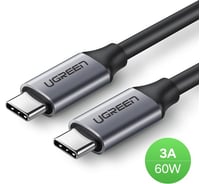 Кабель Ugreen us161 usb 3.1 type c male to c male cable nickel plating aluminum shell. длина: 1,5м. цвет: серый 50751