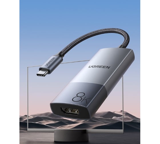 Адаптер Ugreen cm491 (50338) usb-c to hdmi female 8k adapter. цвет: серебристый 50338_