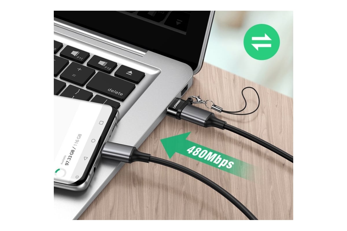 Адаптер Ugreen us280 (50568) usb a male to usb-c female adapter. цвет:  черный 50568_ - выгодная цена, отзывы, характеристики, фото - купить в  Москве и РФ