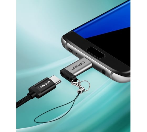 Адаптер Ugreen us282 (50590) usb-c female to micro usb male adapter. цвет: серый _ 50590