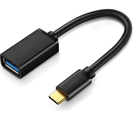 Кабель Ugreen us154 (30701) usb-c male to usb 3.0 a female otg cable. цвет: черный 30701_