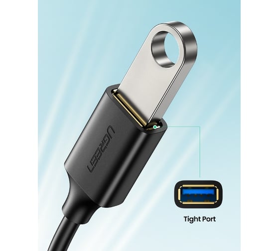 Кабель Ugreen us154 (30701) usb-c male to usb 3.0 a female otg cable. цвет: черный 30701_