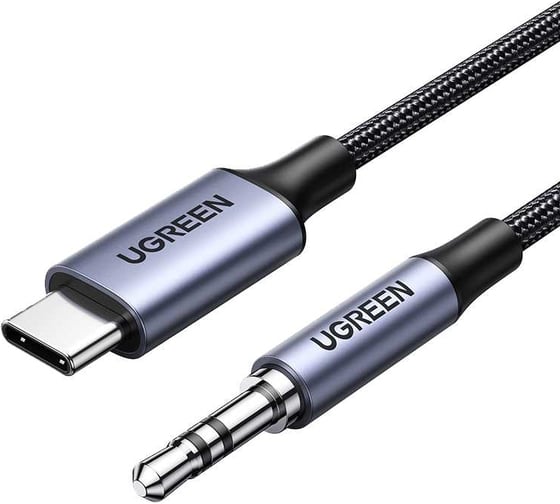 Кабель Ugreen cm450 (20192) usb-c male to 3.5mm male audio cable with chip. длина: 1м. цвет: черный 20192_