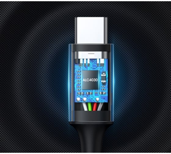 Кабель Ugreen cm450 (20192) usb-c male to 3.5mm male audio cable with chip. длина: 1м. цвет: черный 20192_