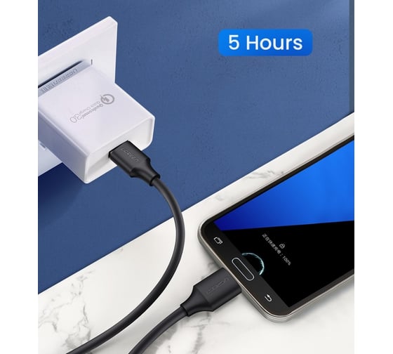 Кабель Ugreen us130 (10841) usb 3.0 a male to micro usb 3.0 male cable. длина: 1м. цвет: черный 10841_