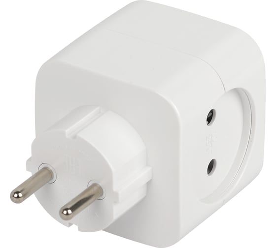 Электрический разветвитель ЭРА SP-2-USB-W на 2 розетки, 220V + 2xUSB 2400mA, без заземления, 10А, белый Б0049531