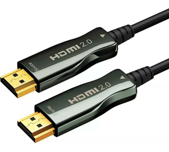 Кабель HDMI Wize AOC-HM-HM-15M оптический, 15 м, 4K/60HZ 4:4:4, v.2.0, ARC, 19M/19M, HDCP 2.2, Ethernet, черный, коробка 6 134549 1