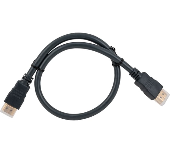 Кабель HDMI Wize CP-HM-HM-0.5M 0.5 м, v.2.0, K-Lock, soft cable, 19M/19M, 4K/60 Hz 4:4:4, Ethernet, позолоченные разъемы, экран, темно-серый, 6 121638