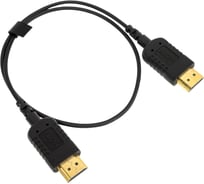 Кабель HDMI Wize WAVC-HDMIUS-0.5M 0.5 м, v.2.0, 19M/19M, 4K/60 Hz 4:4:4, 36 AWG, HDCP 2.2, ультратонкий, позолоченные разъемы, черный, пакет 139452