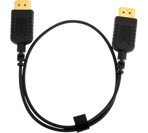 Кабель HDMI Wize WAVC-HDMIUS-0.5M 0.5 м, v.2.0, 19M/19M, 4K/60 Hz 4:4:4, 36 AWG, HDCP 2.2, ультратонкий, позолоченные разъемы, черный, пакет 139452